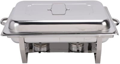 Chafing Dish RVS – 3-delig gastronorm set – Warmhoudfunctie met waterbad – Inclusief alcoholbranders – Voor buffet, catering, hotel en feest