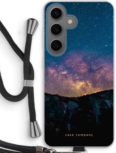 Case Company® - Hoesje met koord geschikt voor Samsung Galaxy S24 hoesje met Koord - Travel to space - Telefoonhoesje met Zwart Koord - Bescherming aan alle Kanten en Over de Schermrand