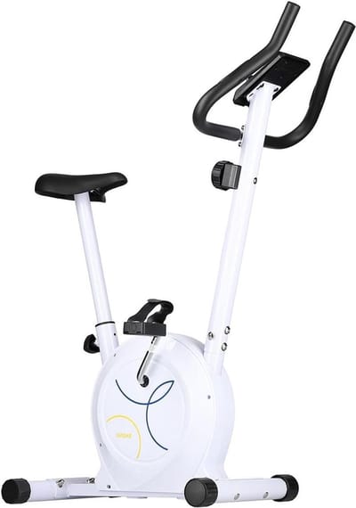Hometrainer magnetisch - Indoor fiets - Cardio training - 8 krachtniveaus - 83 x 50 x 120 cm - Wit-zwart