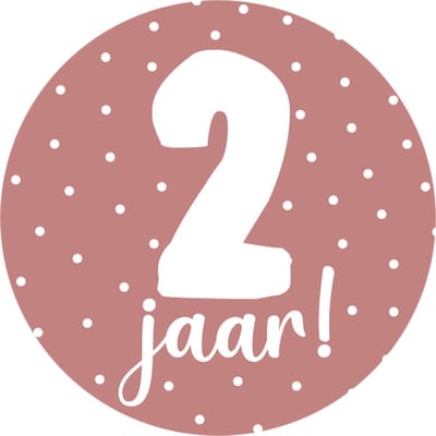 Sticker 2 jaar roze - traktatie sticker verjaardag - peuter dreumes - kinderfeestje - 20 stuks