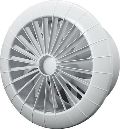 Badkamerventilator rond diameter 150 mm wit met TIMER - 150BBTS