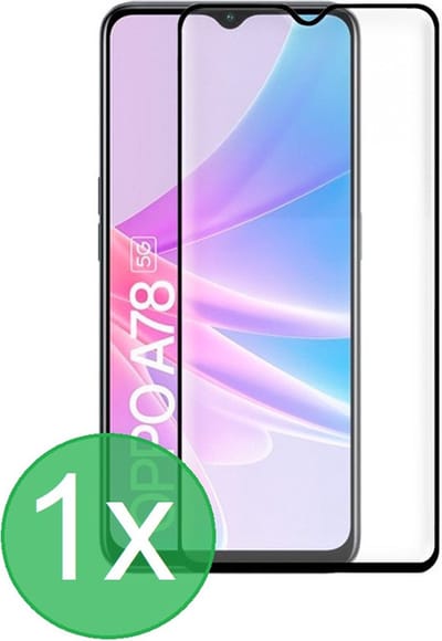 Full Screenprotector 1x Geschikt voor: Oppo A78 5G - screen protector - volledige glas - bescherming - beschermglas - ZT Accessoires