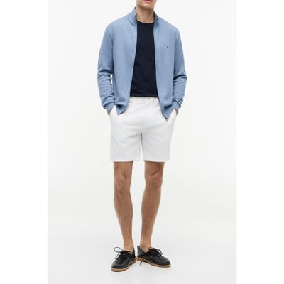 Tommy Hilfiger Essential Cotton Zip Brisk Blue Heather Größe: M | Cardigans Outlet | Herren | Blau