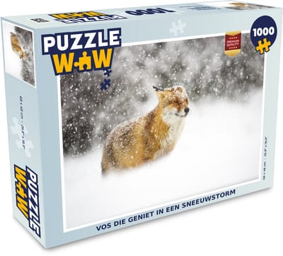 Puzzel Vos - Sneeuw - Storm - Legpuzzel - Puzzel 1000 stukjes volwassenen
