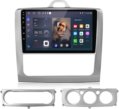 Junsun Android 15 Autoradio Geschikt Voor Ford Focus Mk2 2004-2011 Accessoires, 2GB+64GB, Draadloze CarPlay & Andriod Auto, DAB+, GPS-navigatiesysteem, Bluetooth, Stuurwielbediening, WiFi, 9-inch Touchscreen, DSP, Quad-core processor