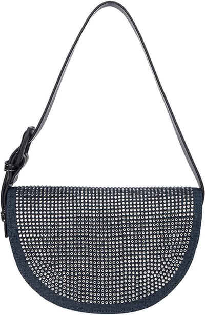 Hvisk Nomi Denim Embellished Schoudertassen Dames - Blauw - Maat ONESIZE