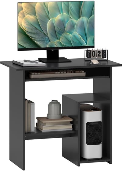 HOMCOM - Computertafel - Spaanplaat - 80L x 45B x 75H cm - Zwart