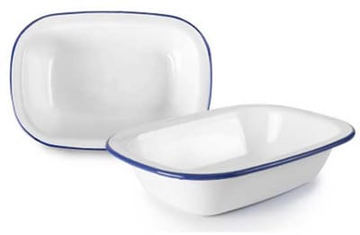 Platte Rechthoekige - IBILI - 905022 - Geëmailleerd Staal - 25 x 19 x 6 cm - Wit wit