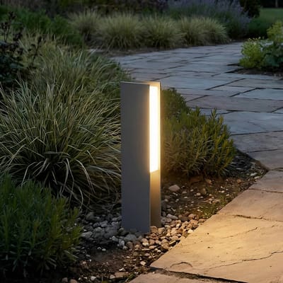 Lucande LED sokkellamp Teerk, hoogte 30 cm, antraciet, IP65