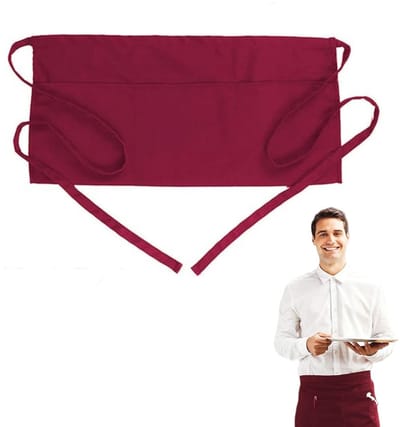 1 stuk - Schort voor om de taille met 3 zakken - Waterdicht schort - Half schort - Rood