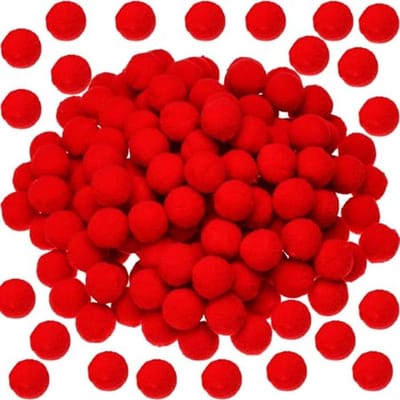 100 Stuks Rood Pluizige Pom-Poms voor DIY Decoratie en Knutselen
