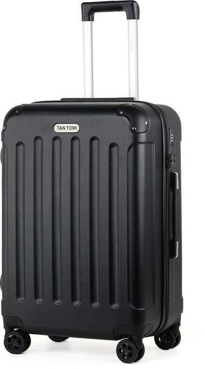 TAN.TOMI Medium Reiskoffer 24-inch – Cijferslot – 44x27x66 cm – 65L – Lichtgewicht, Waterdicht & Duurzaam – Zwart