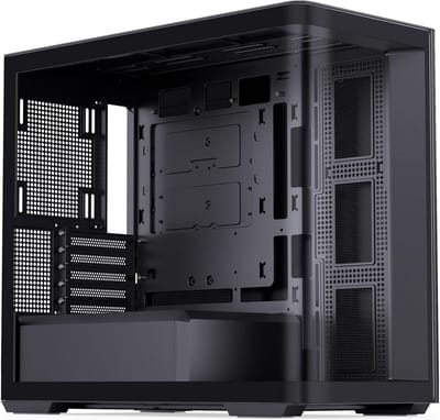 Mid-Tower PC Behuizing met 270 Graden Gebogen Gehard Glas - Zwart