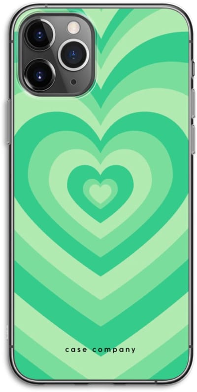 Case Company® - Hoesje geschikt voor iPhone 11 Pro hoesje - Hart Groen - Soft Cover Telefoonhoesje - Bescherming aan alle Kanten en Schermrand