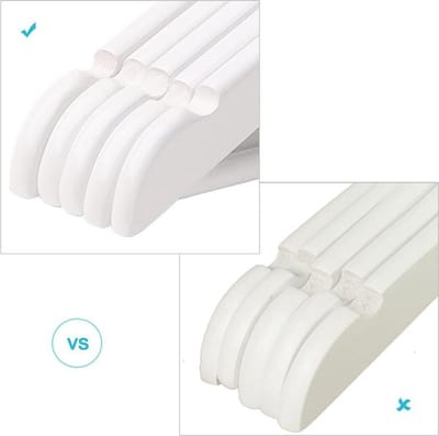 MIRA Home - Kledinghangers kinderen - Kleerhangers hout - 20 stuks - Hout - Wit - 35x1.2x20