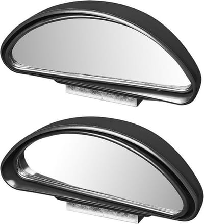 Set van 2 – Dodehoekspiegels voor de auto – Hulpspiegels bij achteruitrijden – Zijspiegels voor campers – Kunststof materiaal – 16 x 7,5 cm
