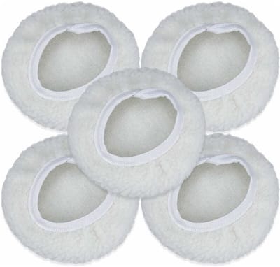 5 Stuks - Polijstbonnet - Autoreiniging - Automatische polijstschijf motorkap pads - 16*16 cm - Wit - Kasjmier - Voor de meeste autopolijstmachines - Polijsthuls - Polijstschijf
