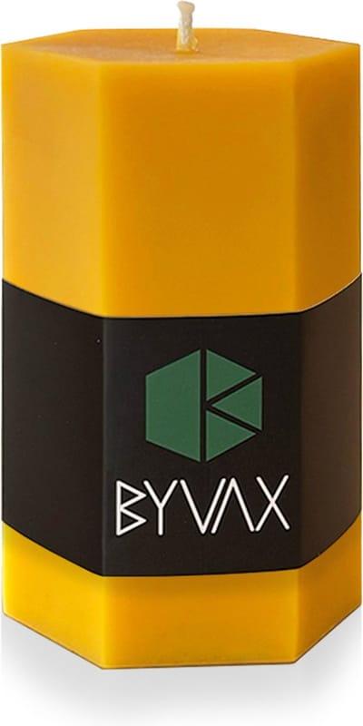 Bijenwas Stompkaars HEKLA | 12cm Hoog | 100% Zuivere bijenwas kaars | Handgemaakt