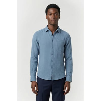 Dstrezzed Ds-dandy Shirt Provincial Blue Maat: S | Casual Overhemden Outlet | Heren | Blauw