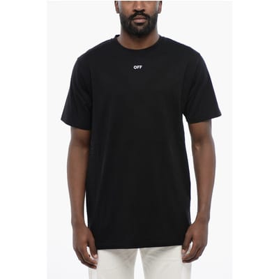 Katoenen ARROW T-shirt met ronde hals in zwart