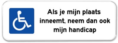 Parkeerbord Mindervalide - Weerbestendig Aluminium - 40x15 cm - Bevestiging: Zonder bevestiging (alleen het bord)