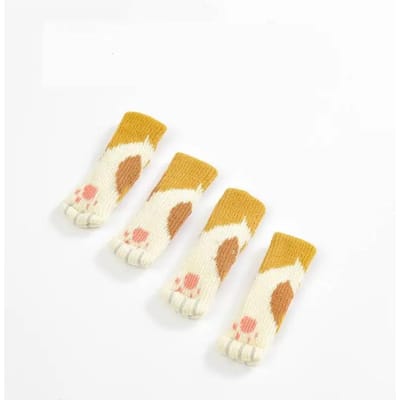 24 stuks Schattige Kattenpoot Gebreide Meubelsokken Antislip Stoelpootbeschermers Vloerbeschermers Poot Tafel Booties Pads Passen Vierkant Rond