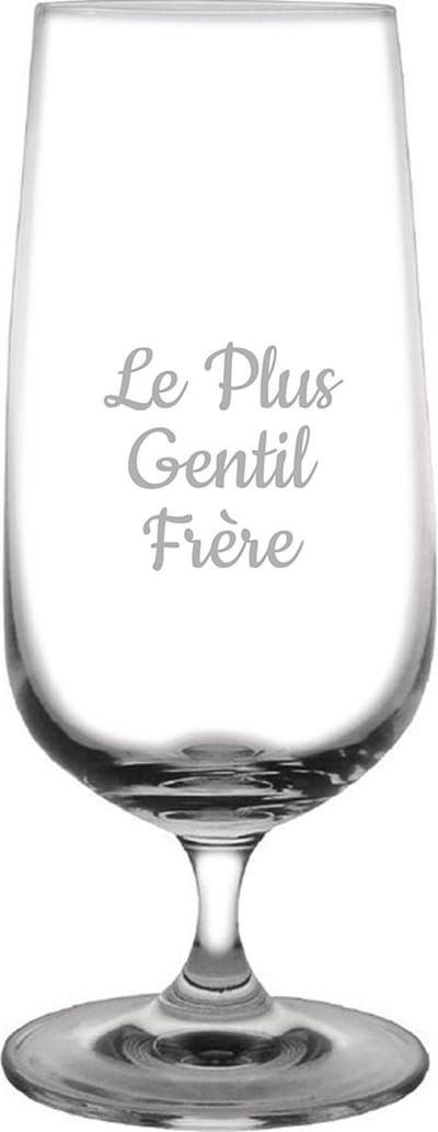 Bierglas op voet gegraveerd - 41cl - Le Plus Gentil Frère