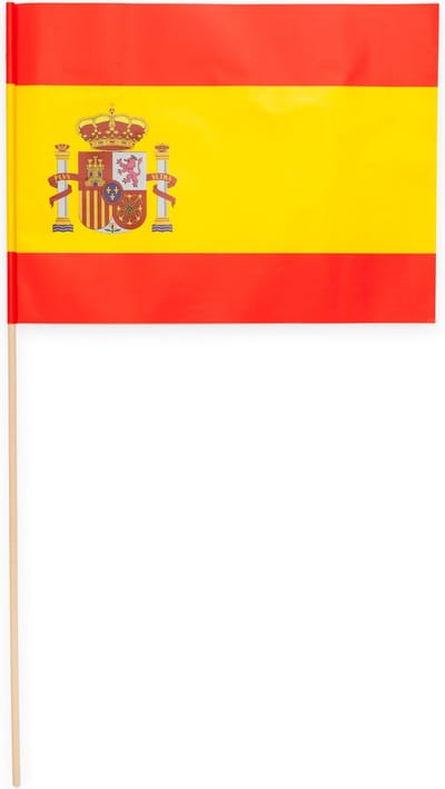 10 Papieren zwaai vlaggen 20 x 30 centimter Spanje
