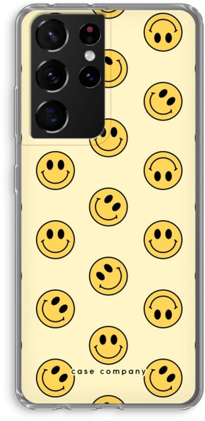 Hoesje geschikt voor Samsung Galaxy S21 Ultra hoesje - Smiley N°2 - Soft Cover Telefoonhoesje - Bescherming aan alle Kanten en Schermrand