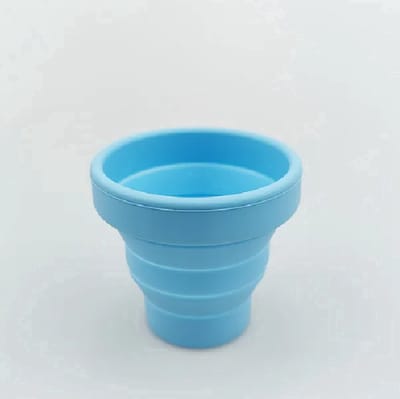 Jumada's - Blauwe Opvouwbare Siliconen Beker met Deksel - 110 ml - Ideaal voor Onderweg