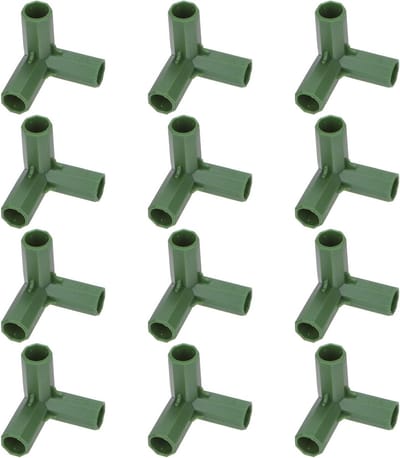 12 Stuks 11mm Kassenframe Verbindingen, 3-Weg Hoekfitting voor Druivenpergola, Schaduwdoek en Tuinplanten Steunen, Accessoires voor Kassen en Tuinbouw