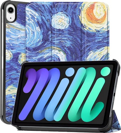 Hoesje - Geschikt voor Apple iPad Mini 7 (2024) - 8.3 inch - 7e Generatie - Dun & Stevig - Hardcover Book Case - Trifold Bookcase Hoes - Hard Cover - Tablethoes - Sterrenhemel