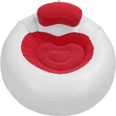 Bank Stoel PVC Flock Liefdevol Hart Modellering Opblaasbare Zachte Bank voor Woonkamer Balkon Buiten rood
