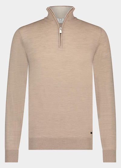 Born With Appetite Half Zip Beige Lux Pull Halfzip Merino BWA00005LU15/2500