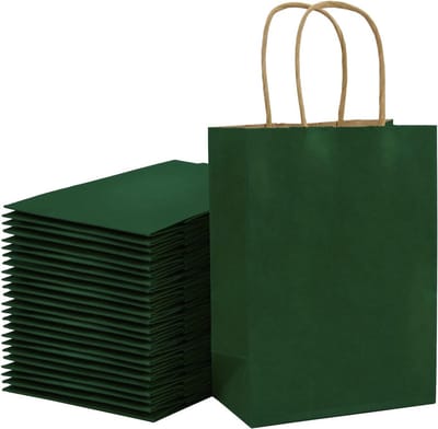 Dailygoods- Geschenkzakken 21x11x27 cm - Papieren Zakjes - Kraft - Cadeautasjes - Bulk 25 stuks - Handgrepen - Stevige Bodem - Cadeauzakjes