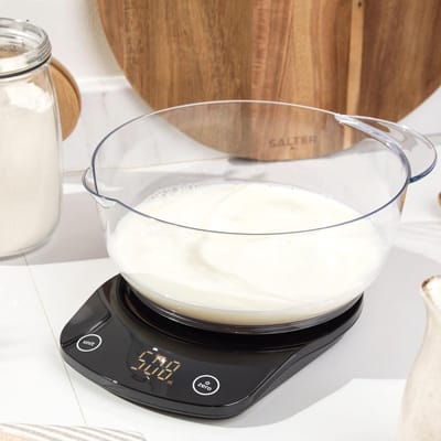 TIM® Keukenweegschaaldigitaalmetkom-Keukenweegschaal-Keukenweegschaaldigitaal-Zwart-21cmx25cmx12cm