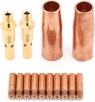Mondstuk Diffusor Set - Laspistool Onderdelen - Metaal Bewerken - Koperen Materiaal - 14 Stuks - Koper