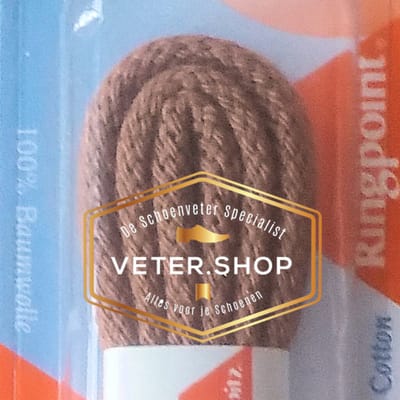Cord - Koord gewoven ronde schoenveters 3mm diameter medium dik 100% katoen - kleur licht beige - 60 cm kort
