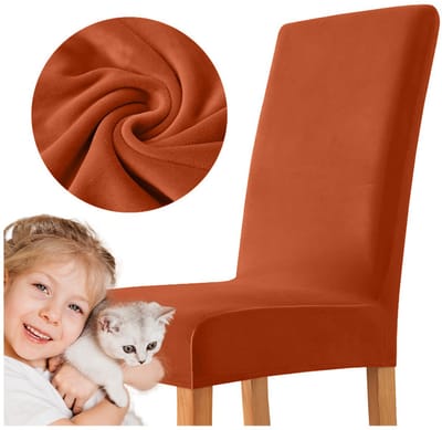 Meble odNowa Collectie - Velvet Stoelhoes - Koper Kleur - Dikke Stof - Elastisch
