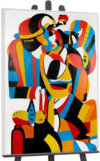 Canvas schilderij groot handgeschilderd expressieve vorm abstract krachtig – YS-Art Gallery – Expressieve wanddecoratie voor woonkamer – Modern schilderij voor hal en kantoor