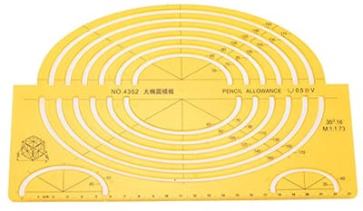 Architectonisch sjabloon voor nauwkeurig tekenen met geometrische vormen