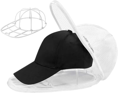 Set voor het wassen van petten: 1 x beschermende mesh tas + 1 x opvouwbare standaard, anti-deformatie en wasbescherming voor wasmachine en vaatwasser.