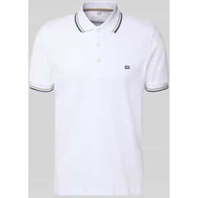regular fit poloshirt met contrasterende strepen