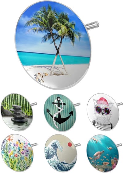 Universele Badstop met Strandmotief - Drievoudige Afdichting & Stevige Grip
