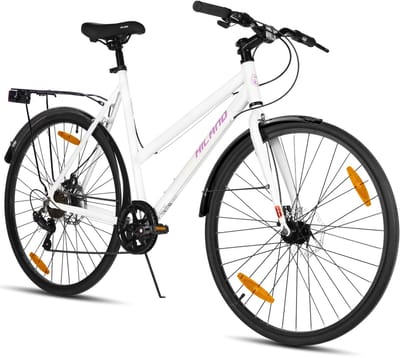 HILAND VELO Dames Racefiets - 700C - 7 Versnellingen - Lichtgewicht Aluminium Frame - Mechanische Schijfremmen - Stadsfiets / Commuter Bike