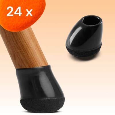 FLOOQ Pro Stoelpootdoppen Flexibel Rond 14-20mm - Anti-Kras Vilt - Stoelpoot beschermers - Vloerbescherming - 24 Stuks – Fen