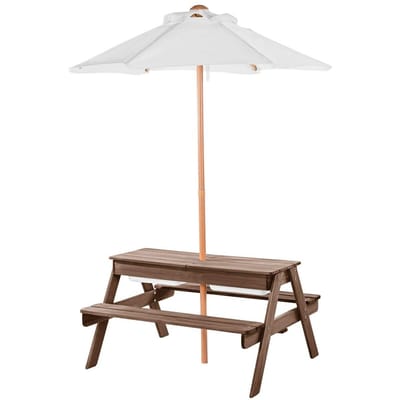 Picknicktafel Houten Tafels en Bankenset Parasol Tuin Binnen Buiten