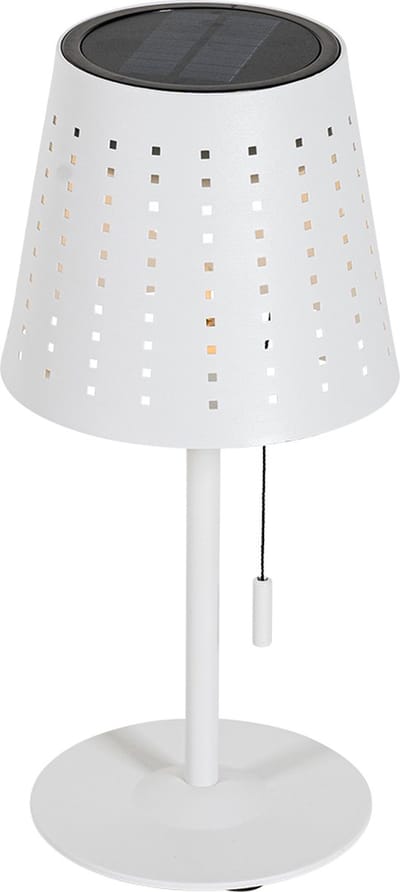 QAZQA ferre - Design Dimbare LED Draadloze Oplaadbare Tafellamp USB met Dimmer met Solar | Zonne energie - 1 lichts - H 30 cm - Wit - Buitenverlichting