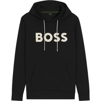 Hugo Hoodie voor heren met reliëflogo (Zwart)