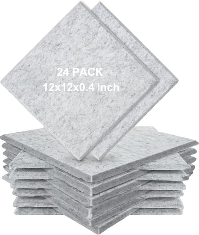 Geluidsisolatie Panelen - Akoestische Platen - Ruimte Dempen - Hoge Dichtheid Materiaal - 24 Stuks 30x30cm - Grijs